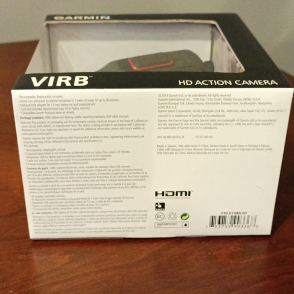 Garmin VIRB HD 1080p Action Camera - Black New never opened - Picture 6 of 8